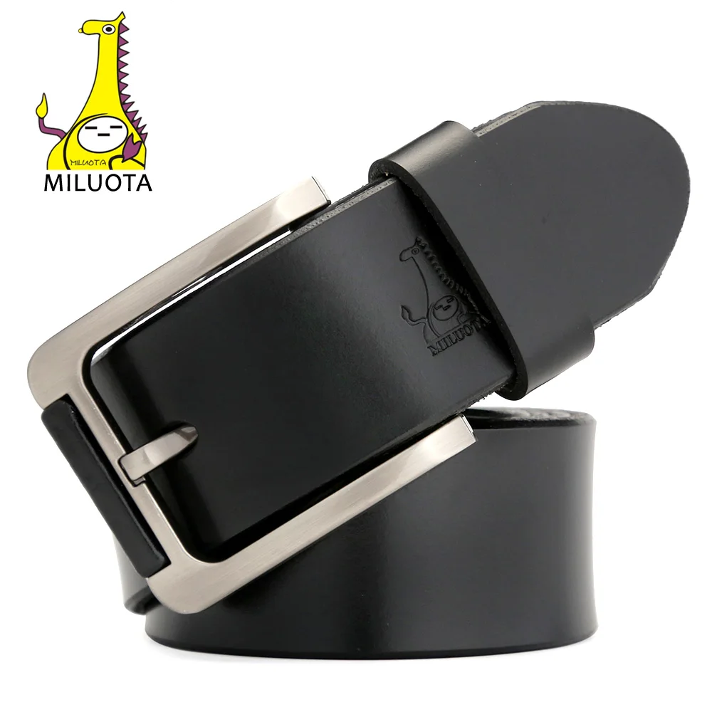 

[MILUOTA] Mens Cow Genuine Leather Luxury Strap Male Belts for Men 3 Colors Vintage Pin Buckle Belt Man MU010