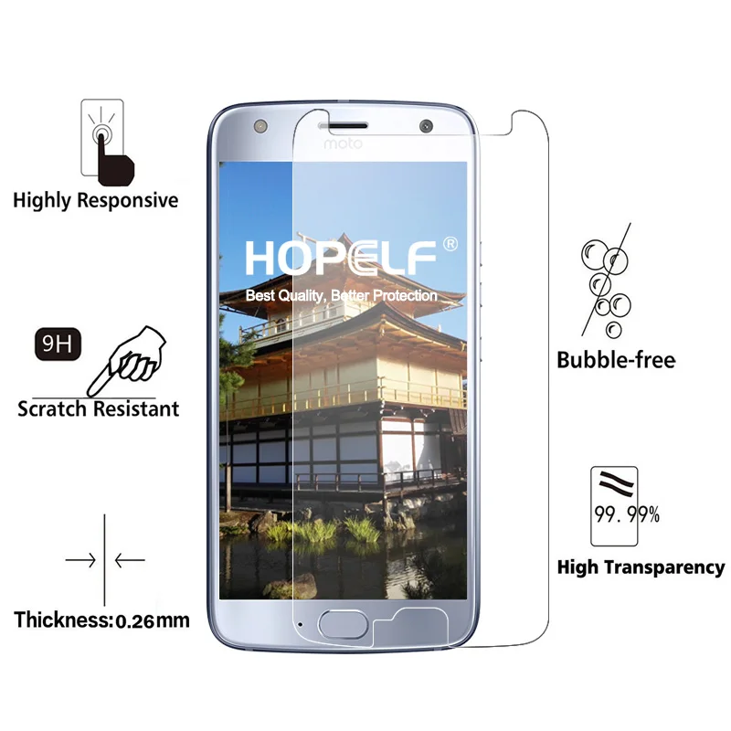 2 шт hopelf протектор экрана для Moto X4 закаленное стекло 2.5D 9 H на телефон защитная пленка из закаленного стекла для Motorola Moto X4
