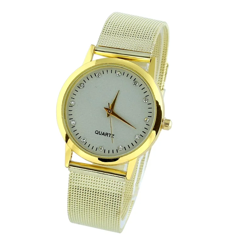 Women Watches Gold Color Rhinestone hours Metal Band Ladies Luxury