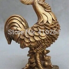 Китайская фэншуй-Статуэтка бронза 12 зодиака год петух статуя богатства