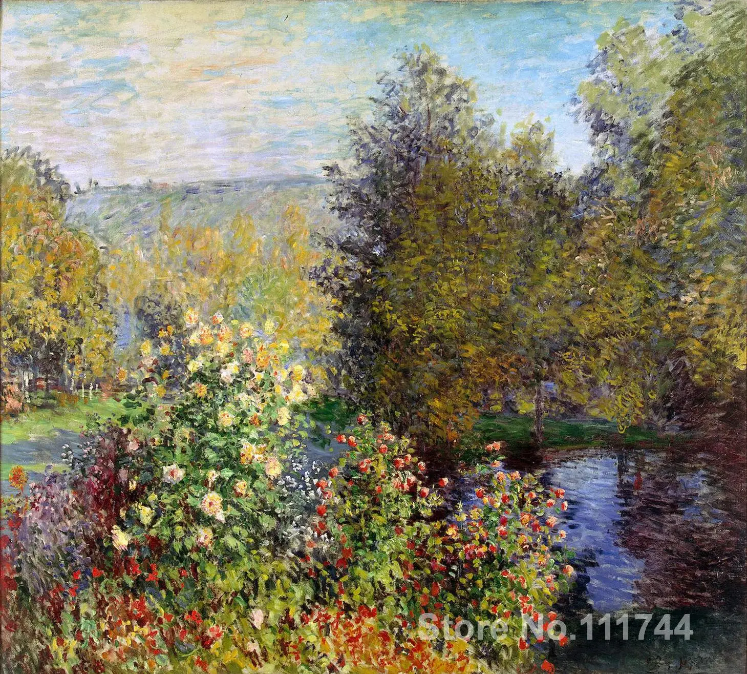 

bathroom art A Corner of the Garden at Montgeron by Claude Monet paintings Home Decor Hand painted High quality