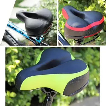 

Wide Thicken Cycling Bicycle Saddle Seat Cushion Soft Silicone MTB Road Bike Saddle with Reflective Stickers for Riding