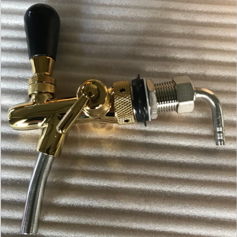 Смеситель для разливного пива регулируемый кран с золотым покрытием Keg Kegerator