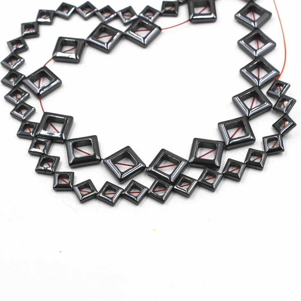 

Hollow squares Hematite Loose Spacer Beads stone Beads rhombus beads