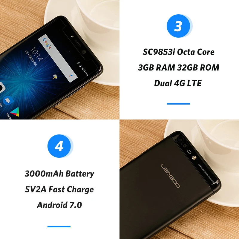 LEAGOO T5c 5 &quotFHD мобильный телефон Android 7 0 SC9853 Octa Core 3 ГБ оперативная память 32