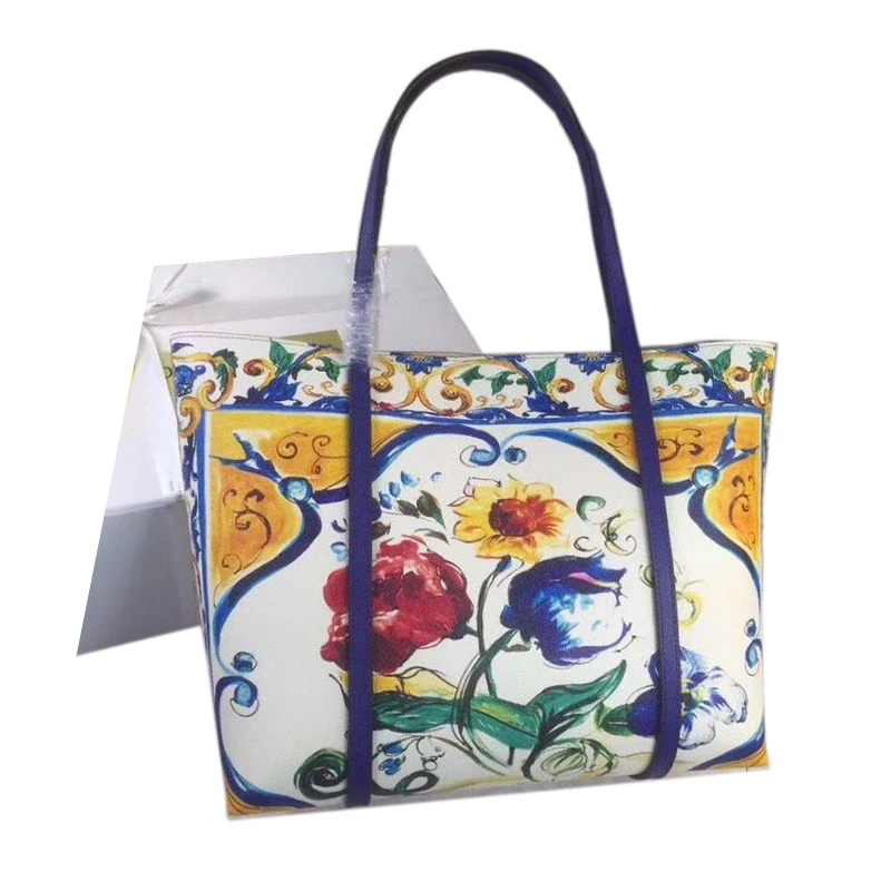 

Luxury Handbag Fashion Folding Women Big Size Handbag Tote Ladies Casual Flower Printing Shoulder Bag Beach Bolsa Feminina Purse