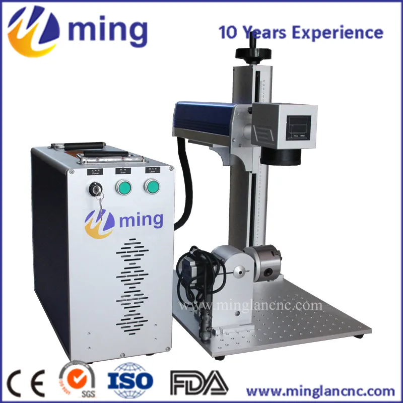 

20W optical fiber portable laser marking machine with rotation axis for metal and non-metal