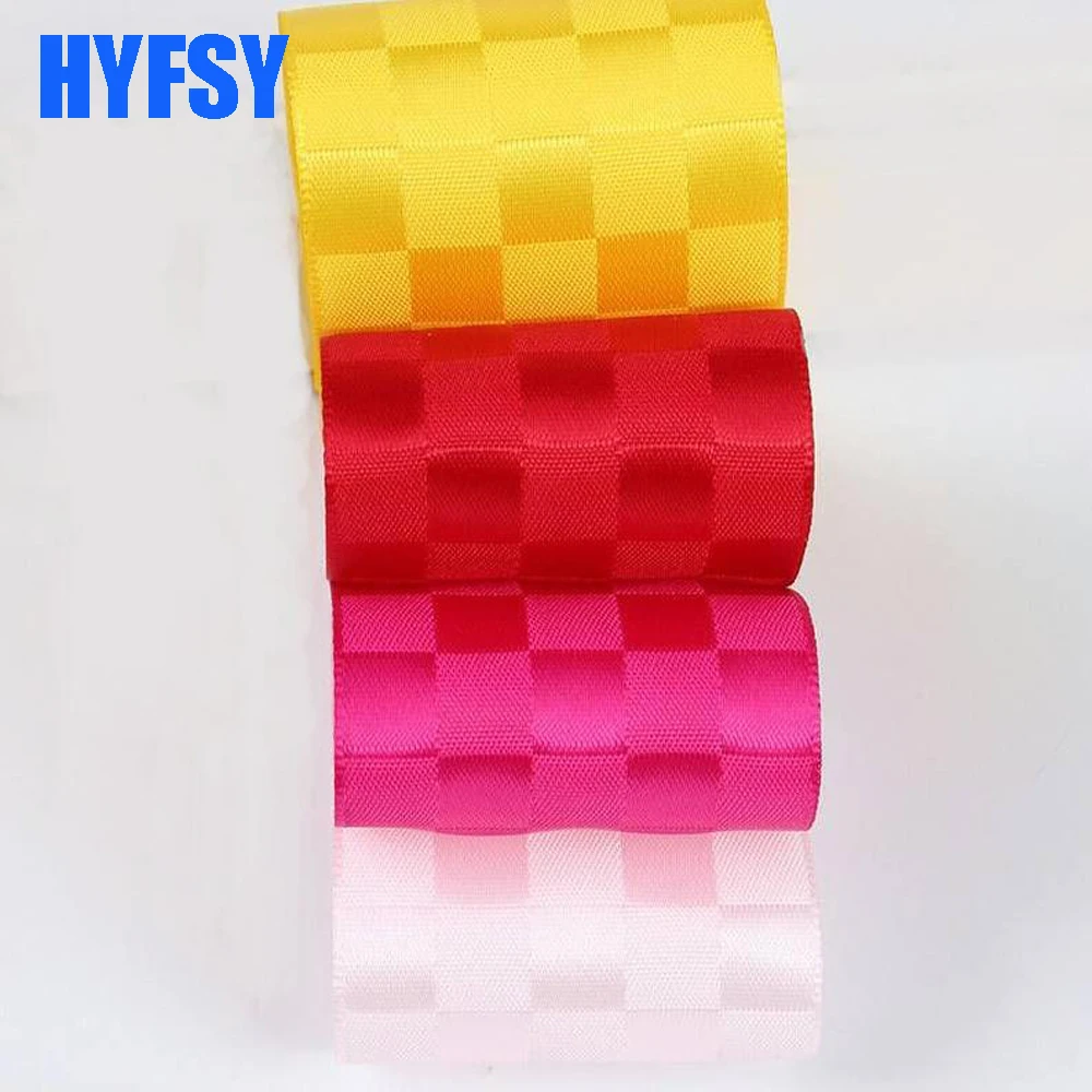 Hyfsy 10060 38 мм кубическая клетчатая лента 10 ярдов DIY Подарочная посылка 10 ярдов ручная работа материал головной убор сатин полиэстер плед