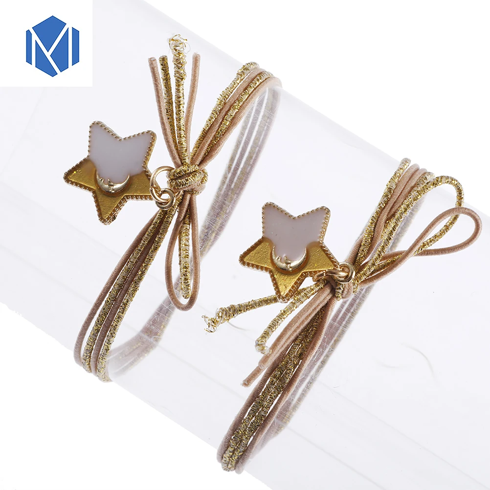 M MISM/модные 1 пара K Pop женские и детские резинки со звездами эластичные для волос
