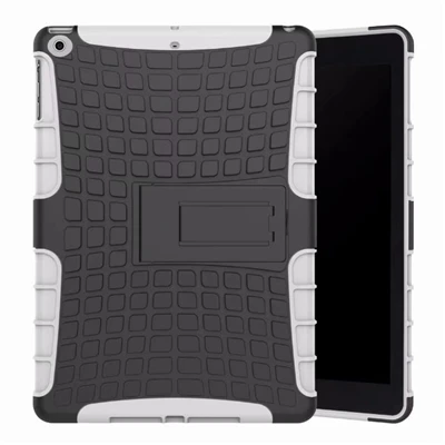 Tablet Case For iPad 9.7'' A1822 A1823 Shockproof Anti-fall Stand Tire pattern Back Cover For Apple iPad Case 9.7 inch - Цвет: White