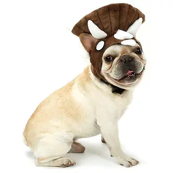 

NACOCO Dog Halloween Dinosaur Headpiece Hat Triceratops Dinosaur Design Cap Pet Hat Bulldog Cosplay Costume Cat Clothes