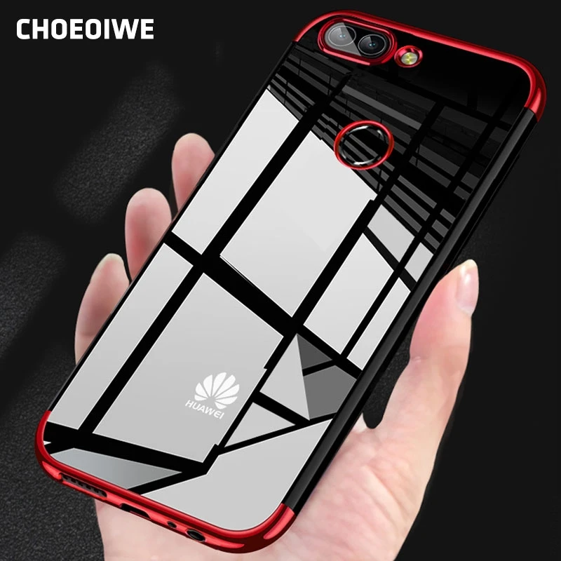 

CHOEOIWE Cases for Huawei P Smart Plating Soft Case for Huawei P Smart psmart Cover Silicone Transparent Phone Back Covers