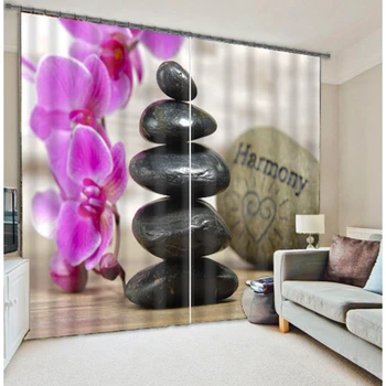 

3D Blackout Curtains Cartoon Strange Stones & Flowers Pattern Fabric Children Bedroom Curtains kitchen curtains for Living Room