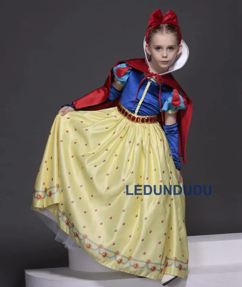 2018 New Arrival High Quality Snow Whit Cosplay Costume for Kid Girls Princess Gem Dress Children Halloween Carnival Party Dress (11)