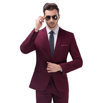 

2018 Famous Brand Latest Design 2 Pieces Mens Suits (Jacket+Pants) One Button Wedding Suits Slim Fit Casual Tuxedo Suit Male