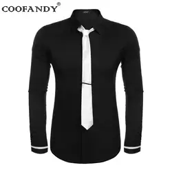 Coofandy мужской Рубашки для мальчиков джентльмен ткань Для мужчин отложным воротником Подпушка воротником рубашка с длинными рукавами