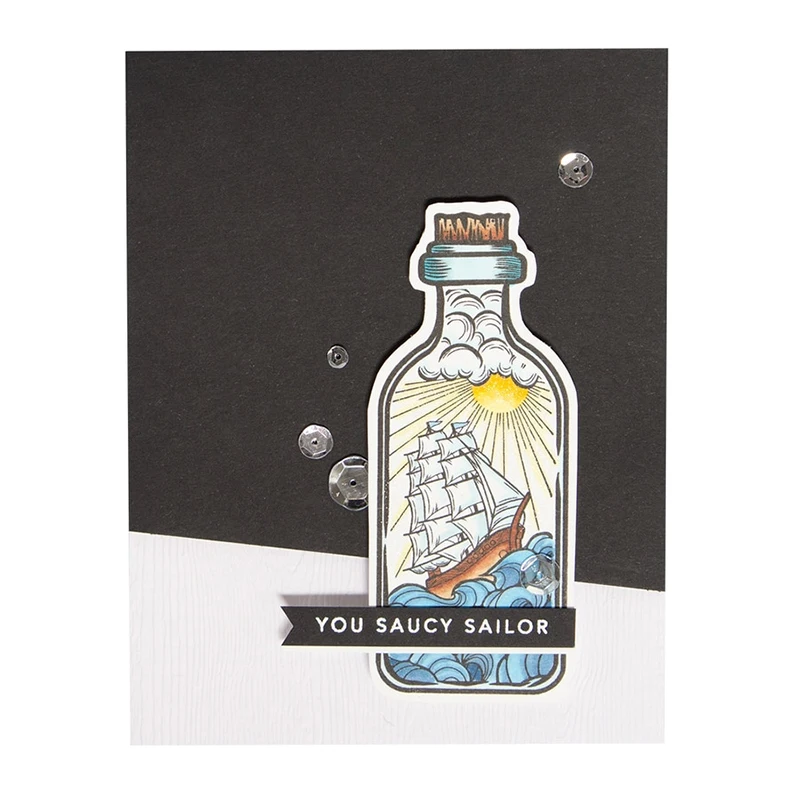 

MESSAGE IN A BOTTLE Metal Cutting Dies and stamps DIY Scrapbooking Card Stencil Paper Craft Handmade Album Handbook Home Decor