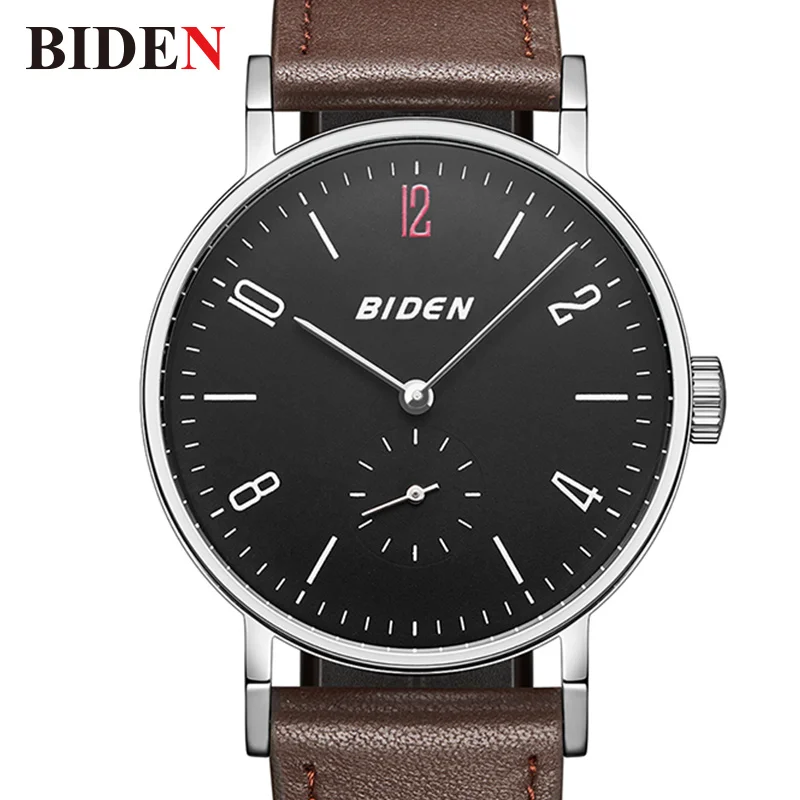 

Watch Men Luxury Brand BIDEN Quartz Wrist Watch Business Male Clock Fashion Leather Watches For Man Waterproof erkek kol saati