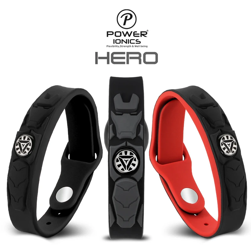 Спортивный браслет Power Ionics новый HERO IRONMAN 3000 ионов/cc 4 в 1 турмалин и Титан германий