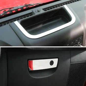 

2pcs/set Stainless Steel Interior U-type Strip + Storage Box Handle Cover Trim Frame Decoration Fit For Jeep Wrangler 2011-2016