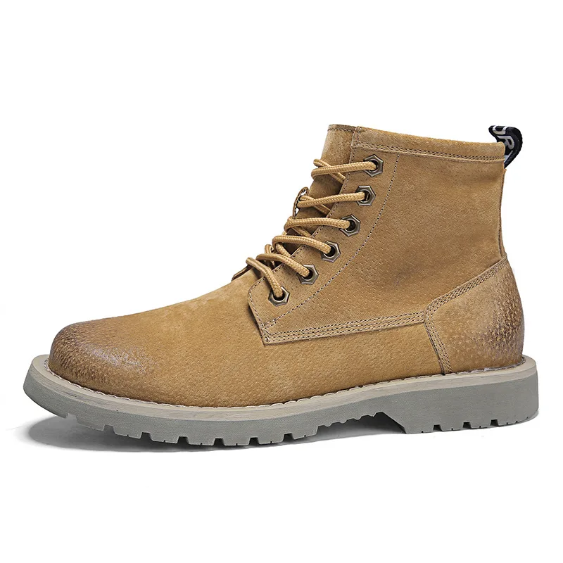 

Fashion Leisure Low Men Motorcycle Boots Ankle Round Toe Solid Lace up Martin Boots Sewing Spring Autumm Outdoor Working Shoes