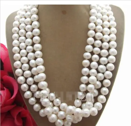 

Hot sale new Style >>>>>BEAUTIFUL 64" 9-10MM WHITE SOUTH SEA BAROQUE PEARL NECKLACE