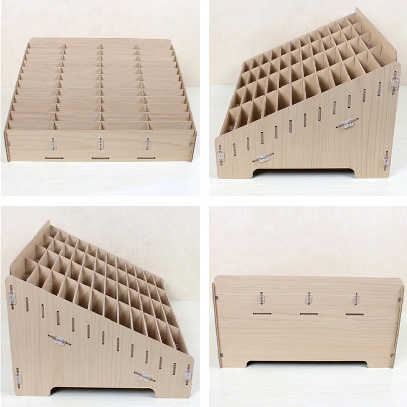 Wooden Mobile Phone Management Storage Box Creative Desktop Office Meeting Finishing Grid multi cell phone rack shop display bag small tool chest