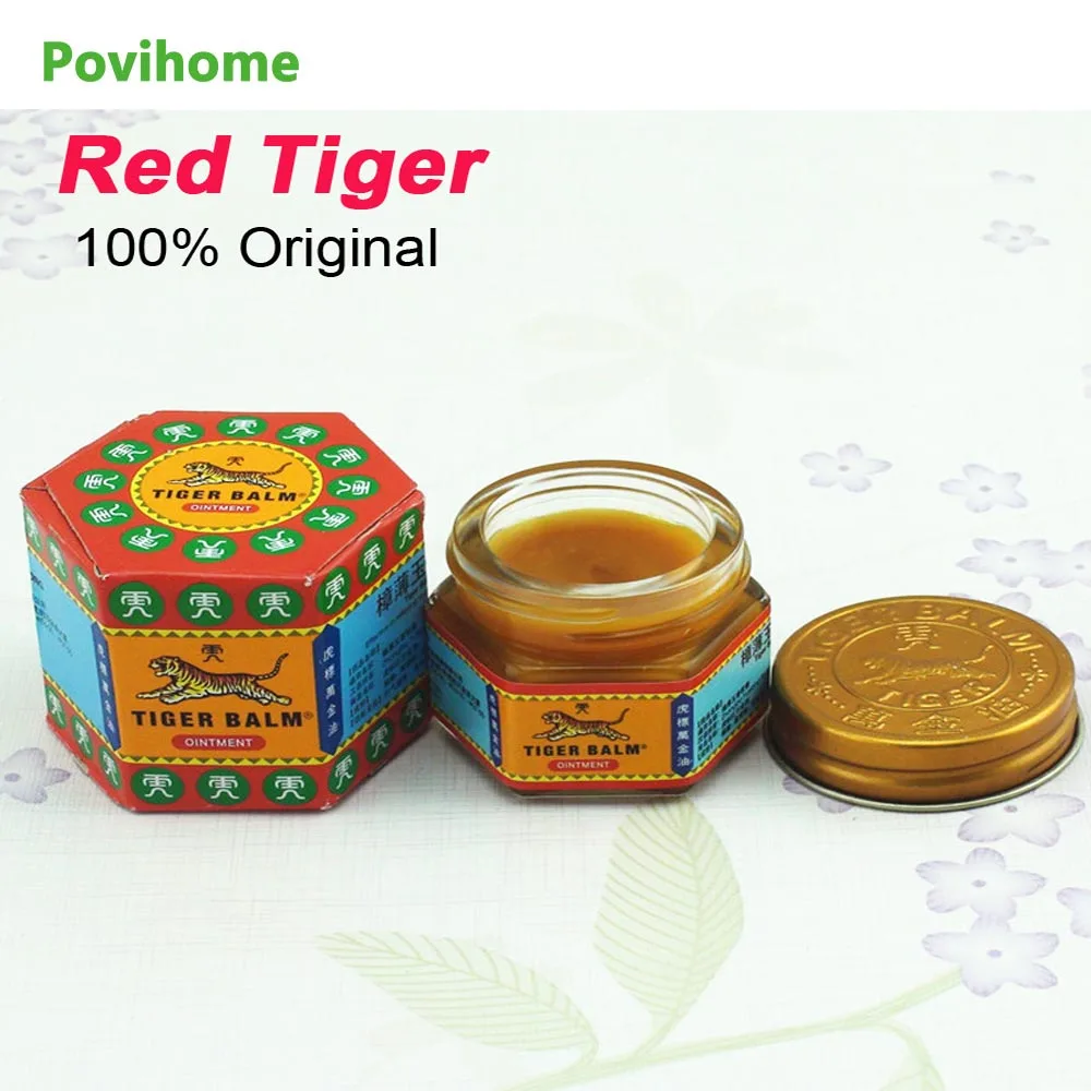 Povihome 100 Original Red Tiger Balm Ointment Pain Killer Ointment Muscle Pain Relief Ointment