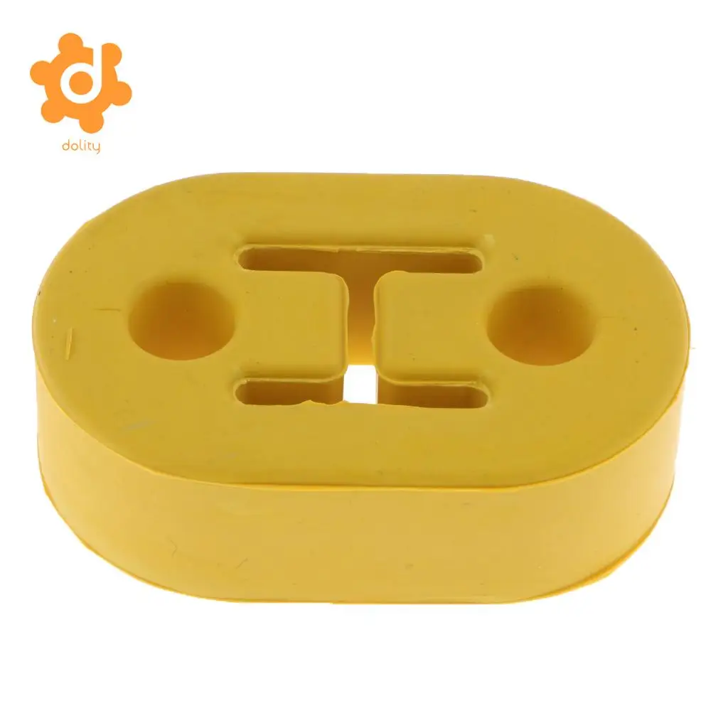 Car Muffler Exhaust Insulator Tail Pipe Mount Brackets Hanger Bushing 2 Holes, YELLOW Rubber 10.5mm (0.41'') Hole, Pack of 1