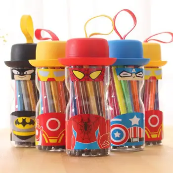 

12/18/24colors Super Hero Watercolor Pens Cartoon Brushes Pen Washable Marker Pen Cute Stationery Drawing Art School Supplies
