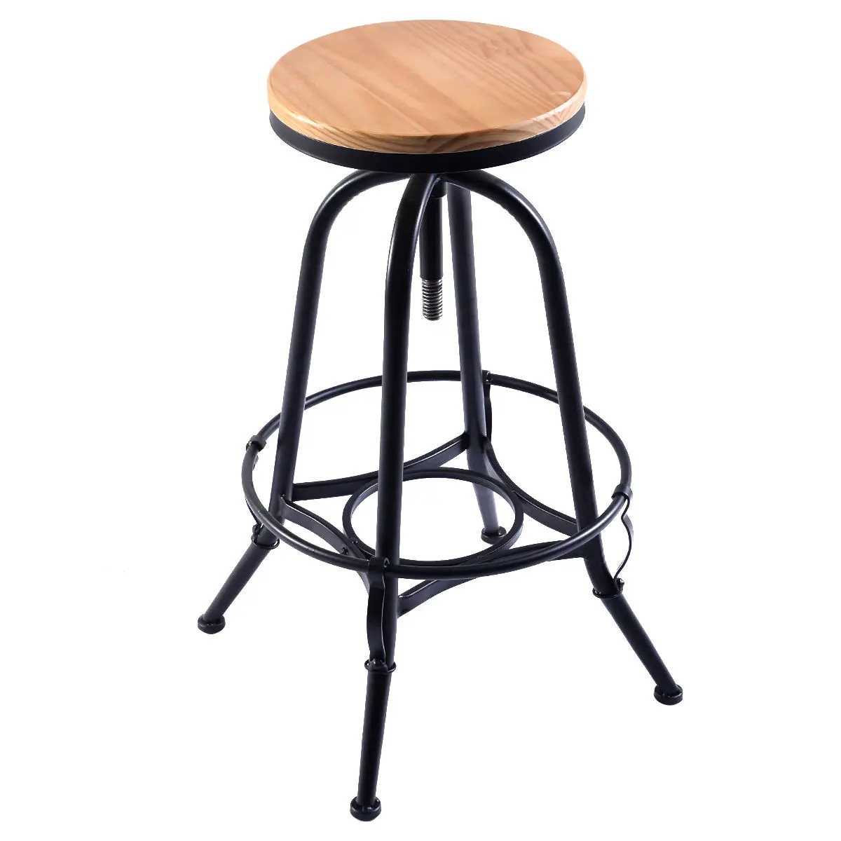Giantex Set of 2 Vintage Bar Stools Industrial Wood Top Metal Design Pub Stool Chairs Adjustable Swivel Bar Stool 2*HW51305 Giantex Set of 2 Vintage Bar Stools Industrial Wood Top Metal Design Pub Stool Chairs Adjustable Swivel Bar Stool 2*HW51305
