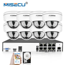 MISECU 4K H.265/H.264 IEE802.3af 48V PoE CCTV System 8CH HDMI IR Vandalproof 4.0MP Metal Camera Plug-Play Motion Night Security