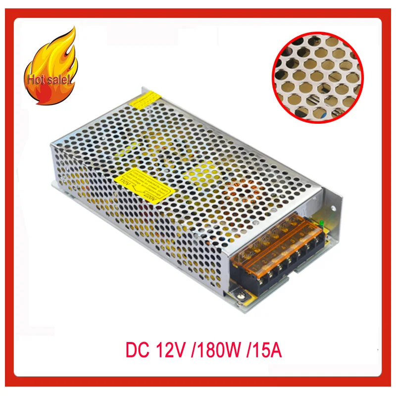 

AC 110V/ 220V to DC 12V 15A 180W Voltage transformer Switching power supply for strip free shipping