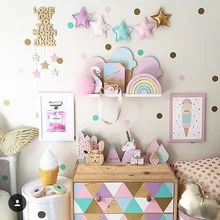 Наклейки на стены в горошек для детской комнаты, наклейки для детской комнаты, Наклейки на стены, детские наклейки на стены, легкие обои для украшения дома