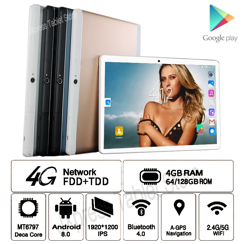Клавиатуры на русском/английском языке 10 дюймов Android 8 0 планшеты ПК 4 Гб RAM 128 ГБ ROM