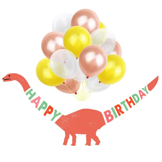 Милый баннер с днем рождения, животное, динозавр, жираф, корова, свинья, гирлянда, воздушный шар для мальчиков и девочек, детский праздничный Декор - Цвет: Светло-зеленый