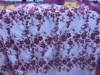 

Embroidered African French Lace Fabric 5 Yards glued glitter sequins Net JIANXI.C-51516 French Lace Tulle Fabric