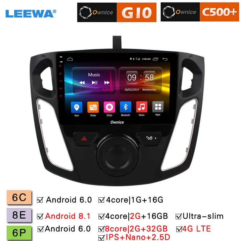 

LEEWA 9" Android 8.1 8-Core/DDR3 2G/32G/Support 4G LTE Car Media Player With GPS/FM/AM RDS Radio For Ford Focus 2012-2015