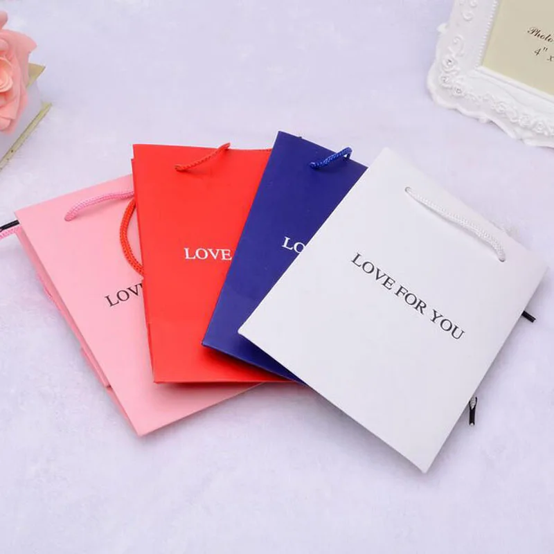 100pcs Multicolor Small Paper Bag For Jewelry Gift Bags 11 5 7 15cm 
