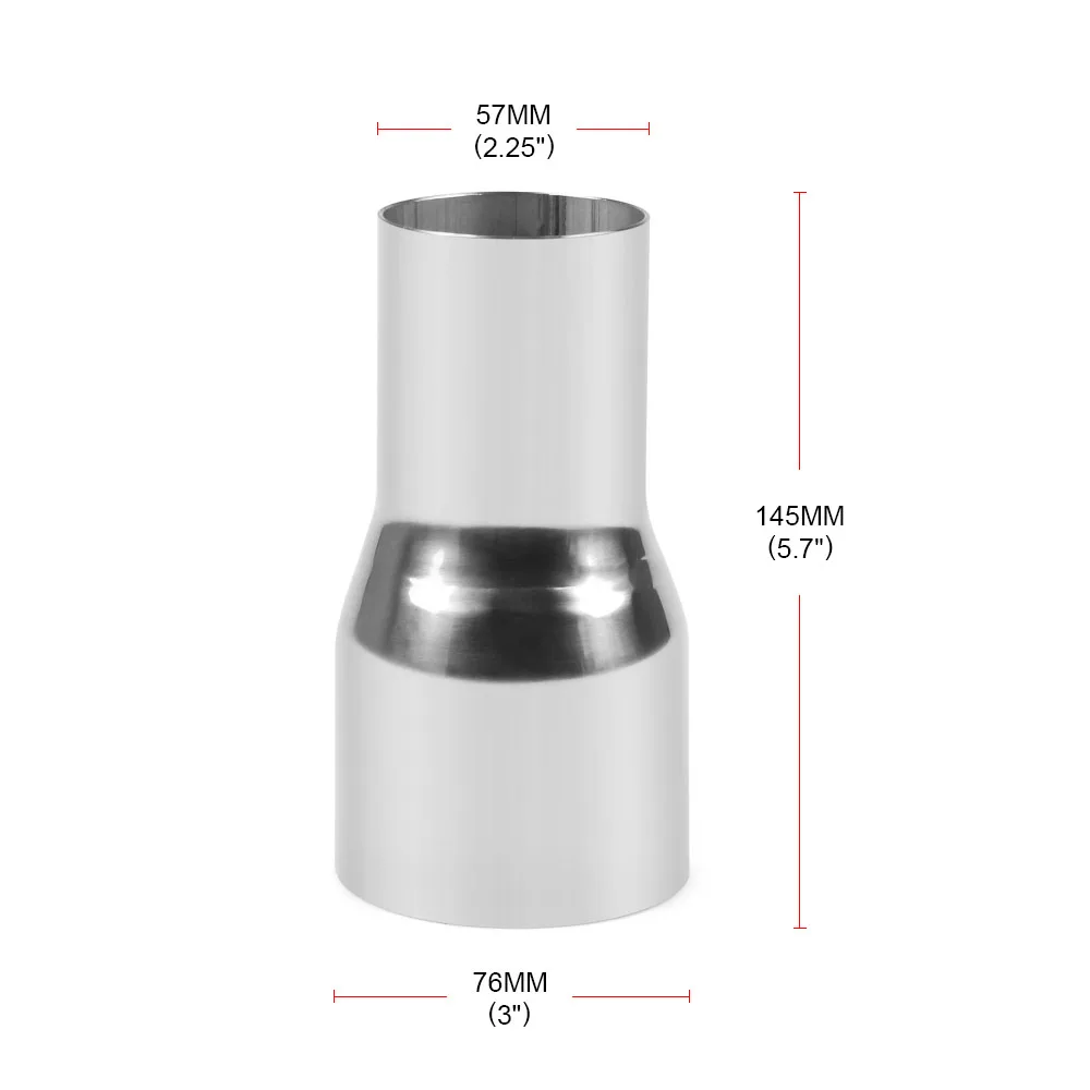 OD:2" 2.25" 2.5" 3" Stainless Tapered Standard Exhaust Reducer Connector Pipe Tube
