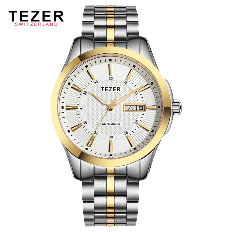 Tezer Top Luxury Brand Mens Watches Water Resistant 30M Full Stainelss Steel Men s Businiess Dress