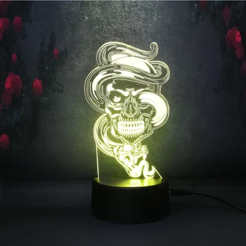 

HOT 2019 Skull Domineering Dragon 7 Color Change Atmosphere Night Light Desk Table Bedroom Home Party Decor Child Kids Toys Gift