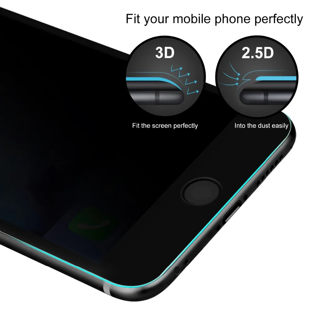 3D Curved Edge Full Cover Anti-Spy Privacy Screen Protector with 9H Tempered Glass Film