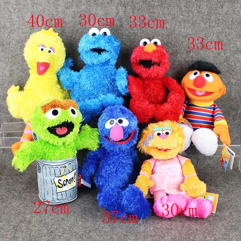 

Hot fullset 7Style Sesame Street Elmo Cookie Grover Zoe& Ernie Big Bird Stuffed Plush Toy Doll Gift Children
