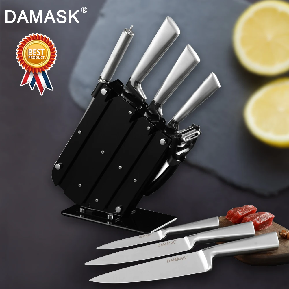 Damask Japan Kitchen Knives Set Stainless Steel Knife Set Fruit Utility Santoku Bread Slicing Chef Meat Cleaver Kitchen Tools