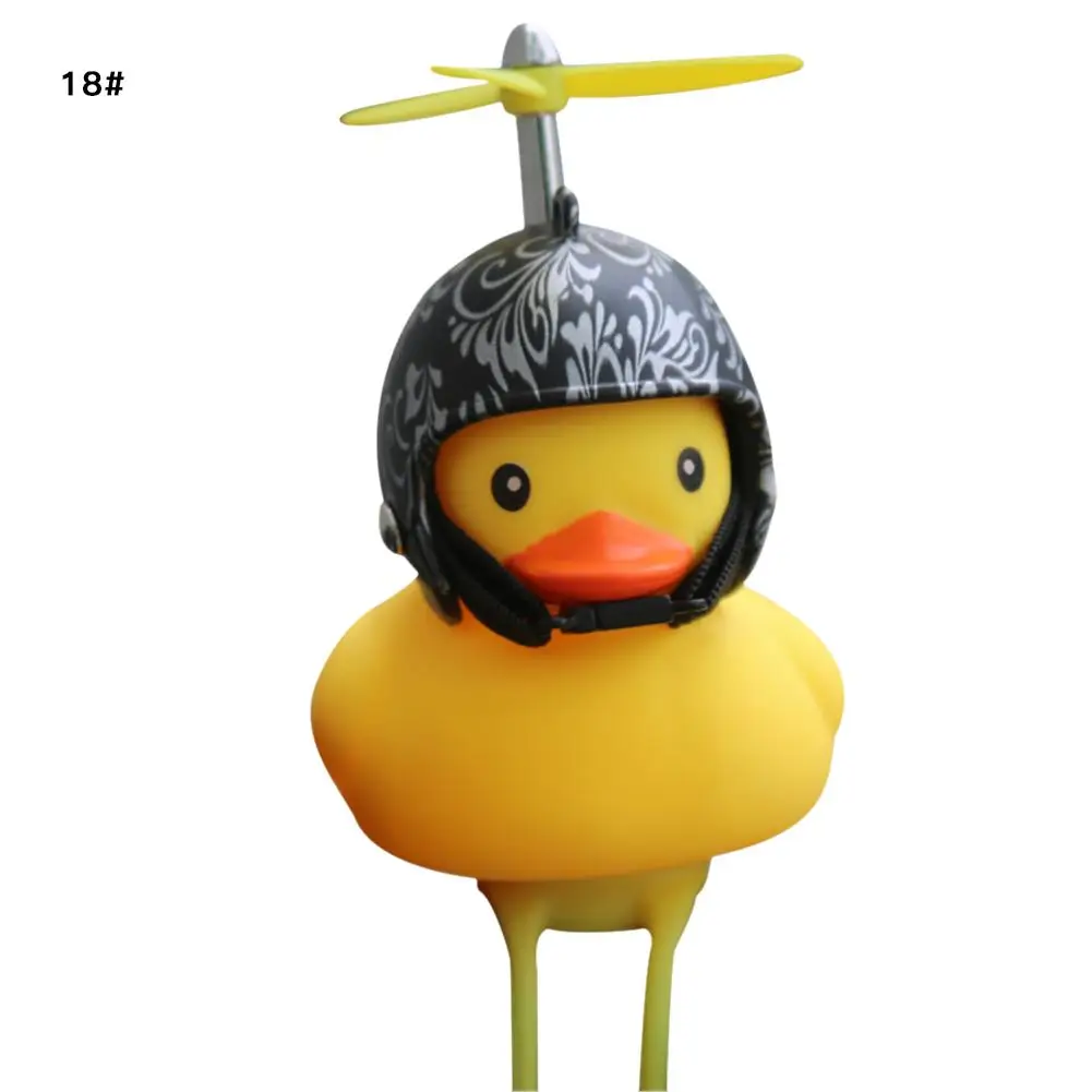 Discount Bike Horn Bicycle Lights Bell Lovely Cute Duck Squeeze Helmet Electric Car Horn Lamp for Children Adults 23