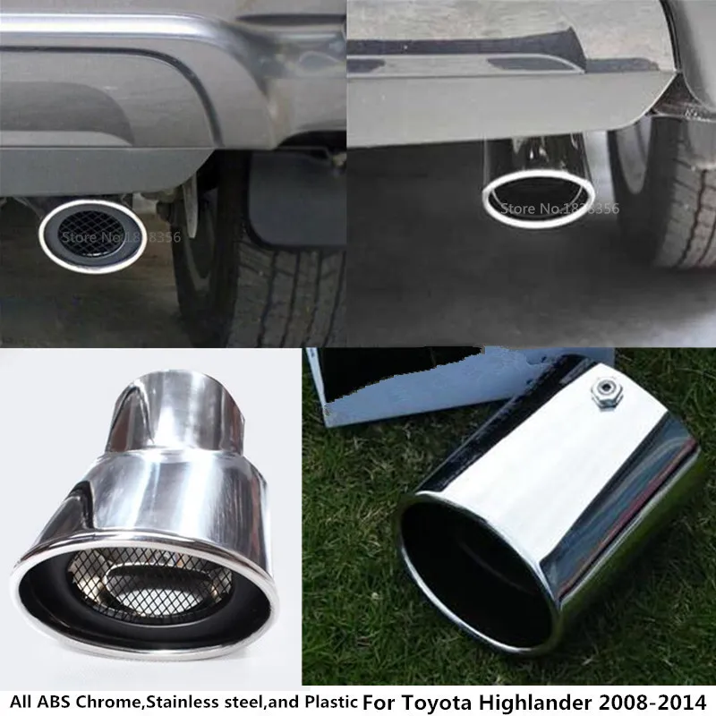 Stainless Rear Exhaust Muffler Tail Pipe End Tip for Toyota Highlander 2014-2017