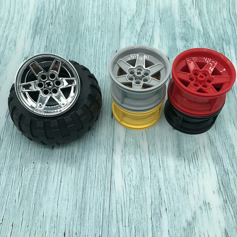 2 шт./лот MOC Brick Technic Wheel 94 8*44 мм ZR Rim + Шина Hub 54120 15038c05 строительные блоки автомобиль DIY