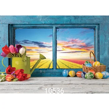 

Windows Easter Eggs Photo Background for Photo Studio Camera Fotografica Vinyl Cloth Photography Backdrops for Holiday Kid