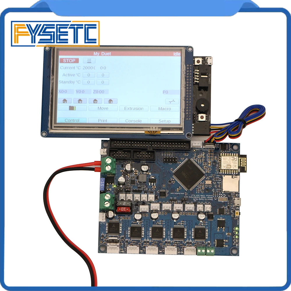 Клонированный Duet 2 Wifi V1.04 DuetWifi Расширенный 32 бит электронный с 4," 5" " PanelDue цветной сенсорный экран контроллер для BLV MGN